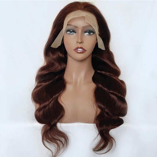 Customization #4 Chocolate Brown Body Wave Human Hair Wig 28 inch 180Density