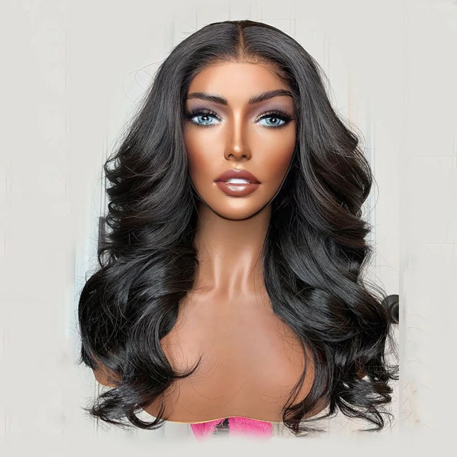 Shedless Hair PreMax Glueless Body Wave Wig 5x5 Lace Frontal Human Hair Wig Pre Plucked Bleached