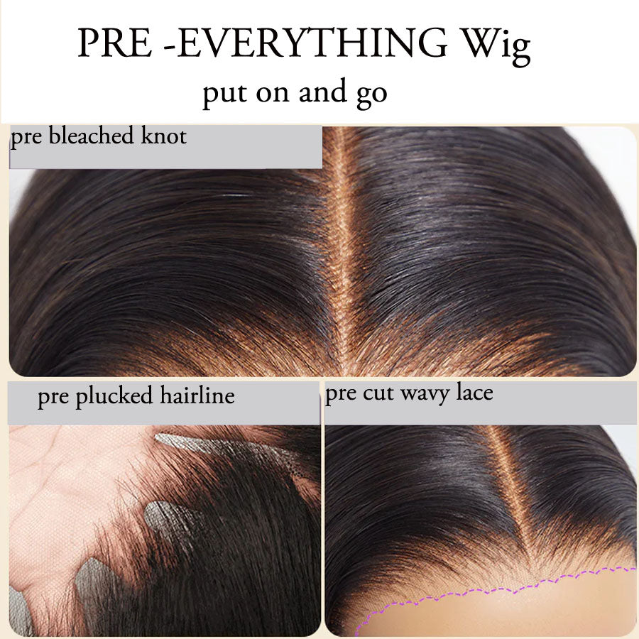 Shedless Hair PreMax Glueless Body Wave Wig 5x5 Lace Frontal Human Hair Wig Pre Plucked Bleached