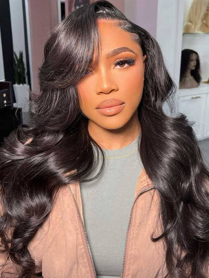 Shedless Hair PreMax Glueless Body Wave Wig 5x5 Lace Frontal Human Hair Wig Pre Plucked Bleached